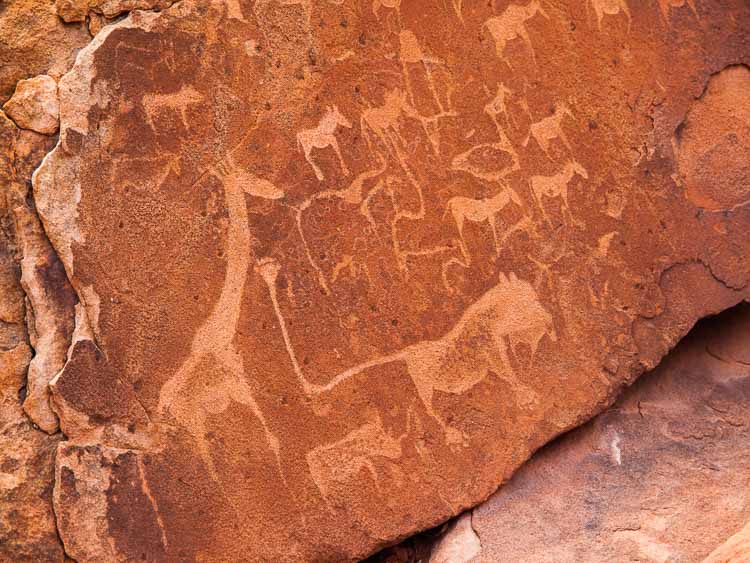 animals and symbols, Twyfelfontein, Namibia