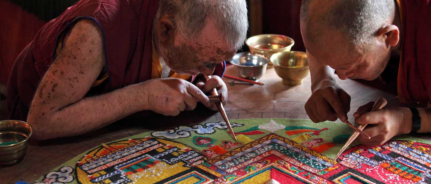 Tibetan Mandala Art - monks