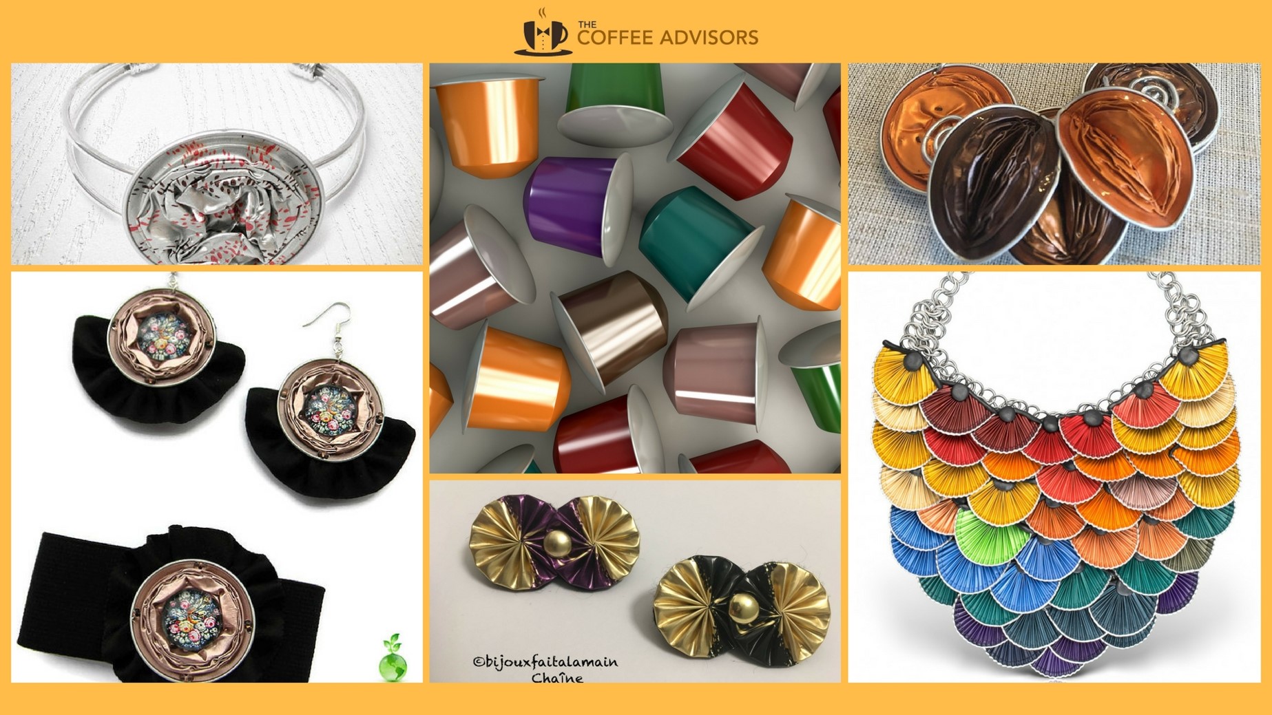 Nespresso recycling - coffee pod jewellery